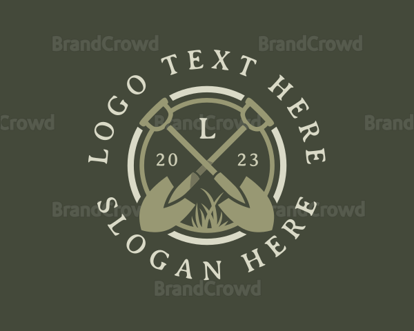 Shovel Spade Gardening Logo