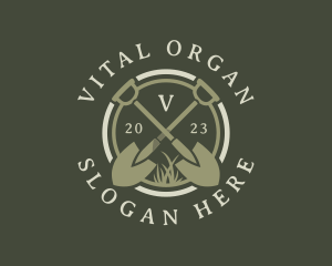 Shovel Spade Gardening logo design