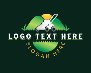 Hill - Lawn Mower Landscaping logo design
