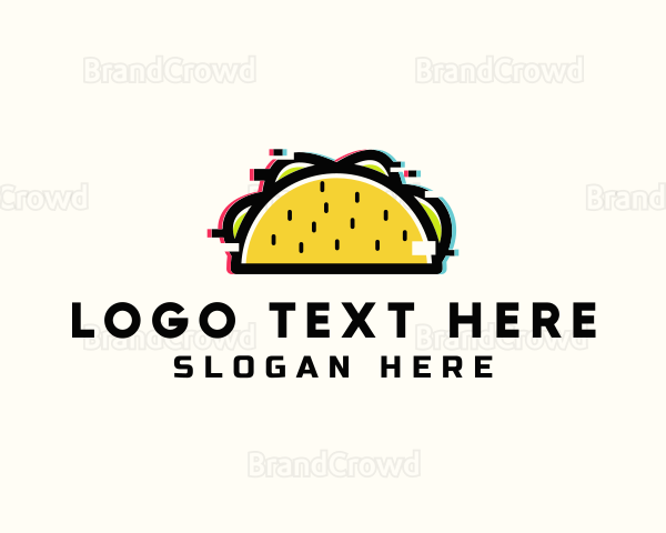 Glitch Taco Snack Logo