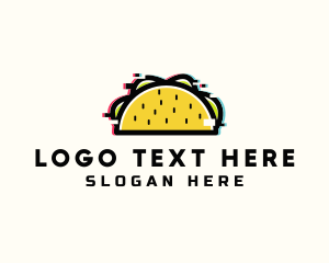 Anaglyph - Glitch Taco Snack logo design