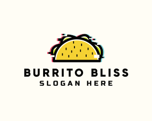 Burrito - Glitch Taco Snack logo design