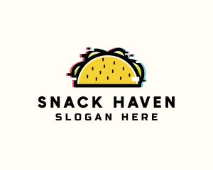 Glitch Taco Snack logo design