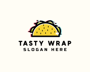 Burrito - Glitch Taco Snack logo design