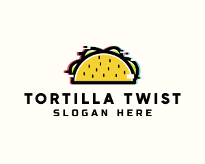 Tortilla - Glitch Taco Snack logo design