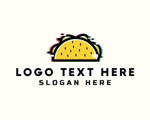 Glitch Taco Snack Logo