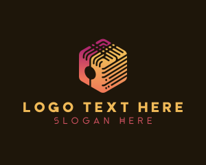 Hexagonal - Cube Digital AI Software logo design