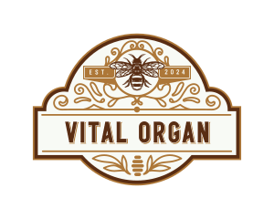 Organic Ornamental Bee logo design