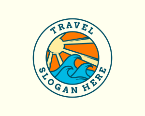 Beach Resort Waves logo design
