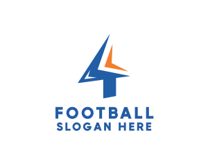 Modern Sharp Angle Number 4 Logo
