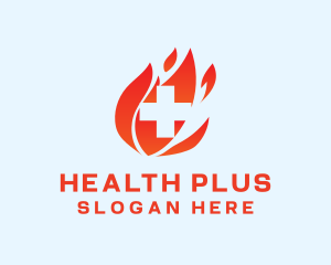 Medical Flame Cross logo design