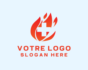 Surgeon - Medical Flame Cross logo design