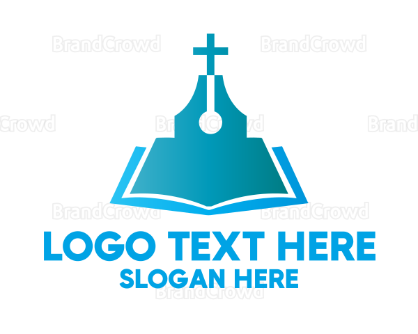 Blue Religious Book Logo