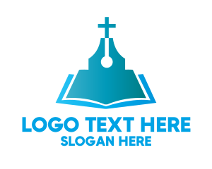 Evangelize - Blue Religious Book logo design