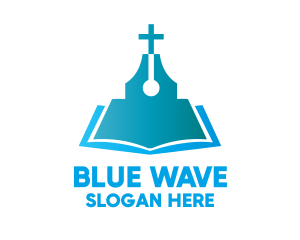 Blue Religious Book logo design