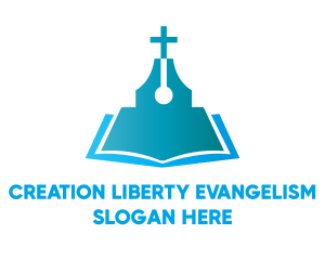 Blue Religious Book logo design