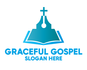 Gospel - Blue Religious Book logo design