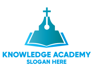 Teaching - Blue Religious Book logo design