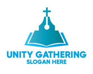 Congregation - Blue Religious Book logo design