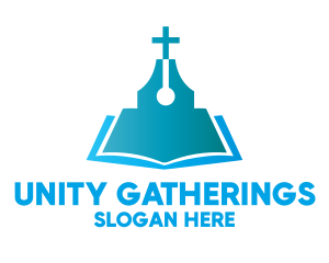 Congregation - Blue Religious Book logo design