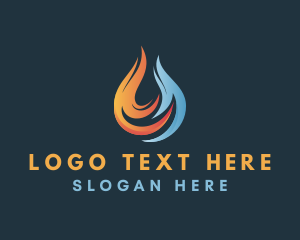 Sustainable Energy - Industrial Cooling Flame logo design