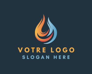 3d - Industrial Cooling Flame logo design