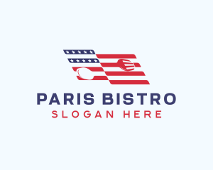 America Flag Diner logo design