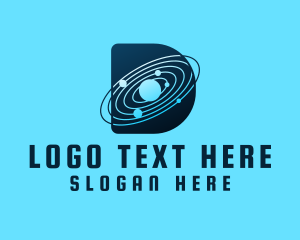 Universe - Modern Letter D Planetarium logo design