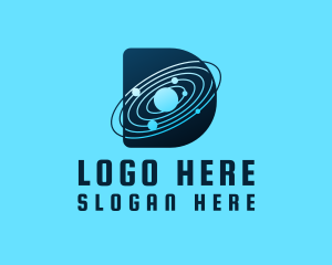 Modern Letter D Planetarium Logo
