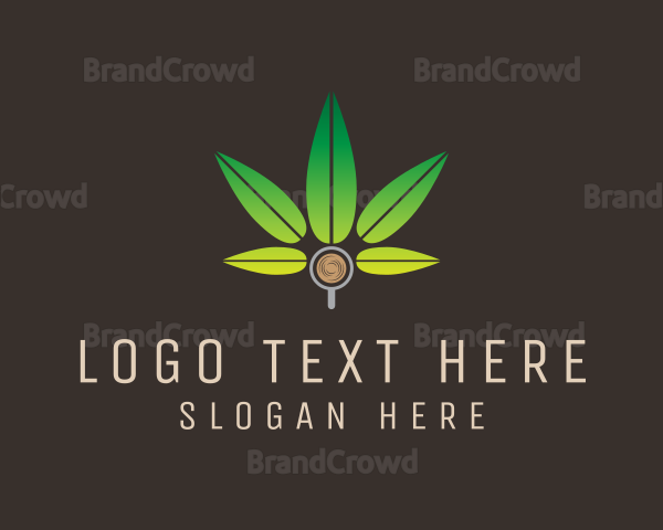 Coffee Marijuana Leaf Logo