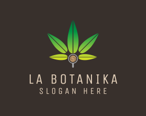 Coffee Marijuana Leaf Logo
