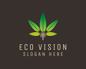 Coffee Marijuana Leaf logo design