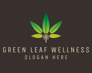 Coffee Marijuana Leaf logo design