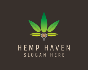 Coffee Marijuana Leaf logo design