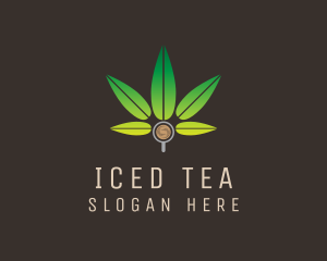 Coffee Marijuana Leaf logo design