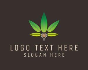 Hemp Oil - Coffee Marijuana Leaf logo design
