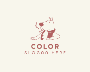 Cigar - Animal Dog Smoking logo design