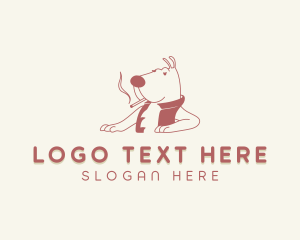 Cigar - Animal Dog Smoking logo design