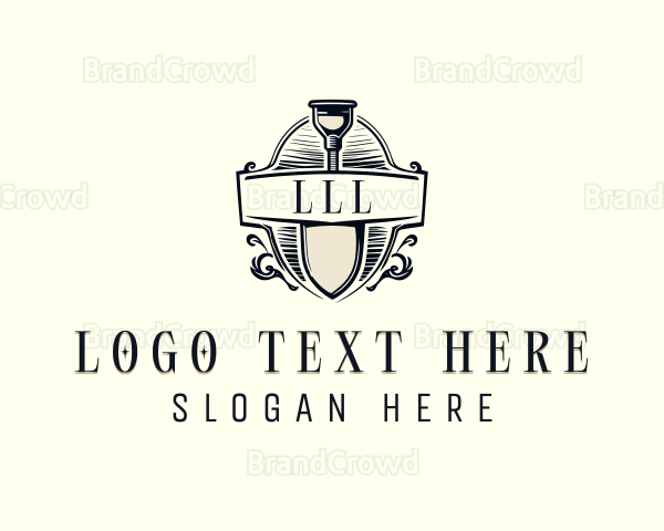 Vintage Shovel Gardening Logo