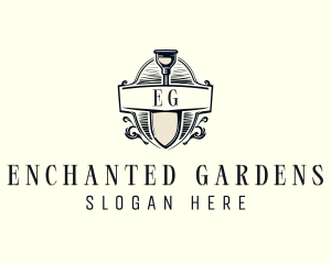 Vintage Shovel Gardening logo design