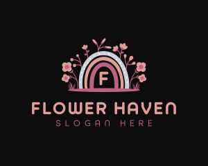 Boho Flowers Rainbow logo design