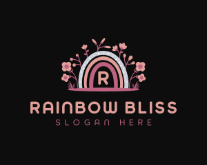 Boho Flowers Rainbow logo design