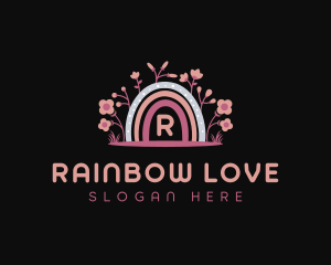 Boho Flowers Rainbow logo design