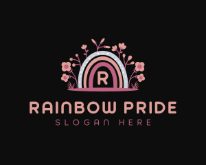 Boho Flowers Rainbow logo design