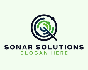 Sonar - Telecommunication Radar Q logo design
