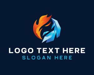 Thermal - Cooling Ice Flame logo design