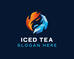 Cooling Ice Flame logo design