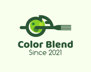 Green Chameleon Fork logo design