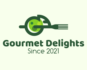 Green Chameleon Fork logo design