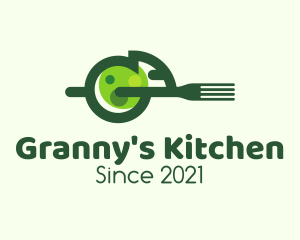 Green Chameleon Fork logo design